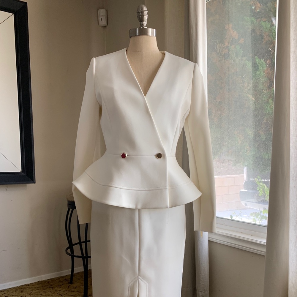 Ted Baker Ivory Peplum Waist Suit Never Worn!!